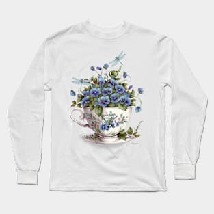 Floral Teacup Collection E Long Sleeve T-Shirt